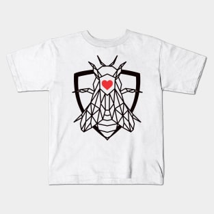 Superhero Protector Bee  Geometric Design Kids T-Shirt